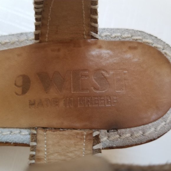 Vintage 70s 80s Womens 6.5 Nine 9 West Native American Inspired Leather Wedge - Picture 11 of 12